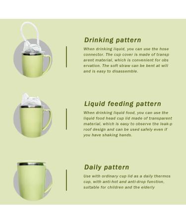 Beakers for Elderly 350ml Spill Proof Adult Sippy Cup with Straw 3-in-1 Stainless Steel Dysphagia Cups with Handle Adult Drinking Cup for Elderly Disabled Patient Maternity Kids Sippy Cup - Buy Online on GoSupps.com