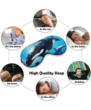 Sea Wildlife Killer Whales Sleep Mask - Cute Eye Shade & Adjustable Travel Eyemask for Comfortable Sleeping - Buy Online on GoSupps.com