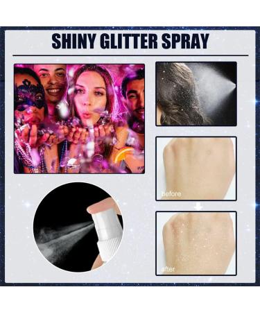 Body Glitter Spray for Hair Skin Clothes Silver Glitter Hairspray Mist Halloween Brightening Makeup Mist for Nightclub Star Party Gifts for Girls Women (1Pc) - Buy Online on GoSupps.com