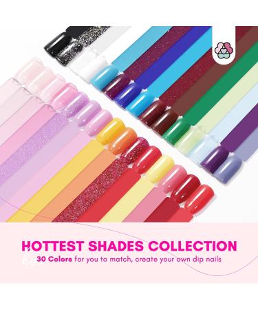 Saviland Dipping Powder Nails Set - 30 Color Dip Powder Kit with Electric Nail Miller Base & Top Coat Activator Brush Saver for Vibrant Nail Art - Buy Online on GoSupps.com