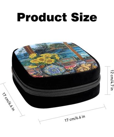 GIAPB Period Bag - Vintage Sunflower Beach Color - Sanitary Napkin Storage & Makeup Pouch - Buy Online on GoSupps.com