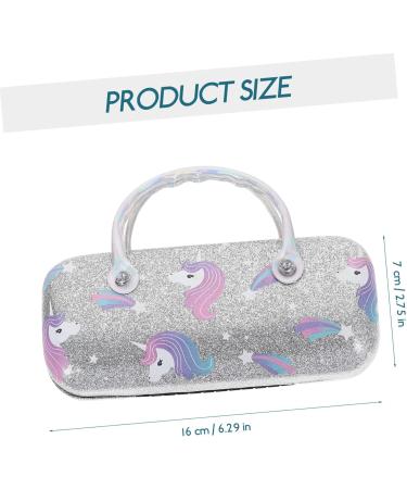 Buy PartyKindom 2pcs Portable Glasses Case - Chic Flocking Travel Protective Cover | Silver 16.00X7.00X4.00CM | International Shipping Available - Buy Online on GoSupps.com