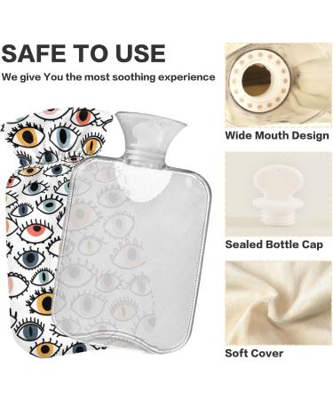 Naanle Colored Eyes Hot Water Bottle with Cover - 2L Heat & Cold Therapy Pain Relief for Hands & Feet Ideal for Bed Use - Buy Online on GoSupps.com