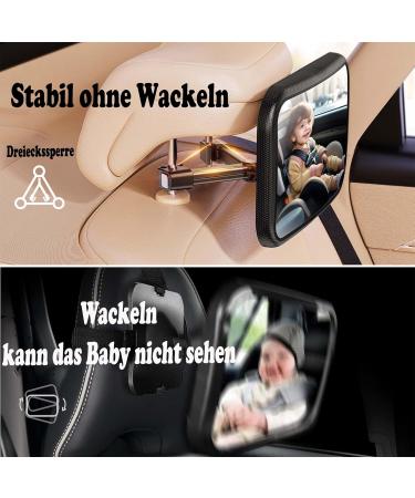 360 Rotatable Shatter-Safe Baby Car Mirror - Sausage-Proof Back Seat Monitor for New Parents | Large Field of Vision - Buy Online on GoSupps.com
