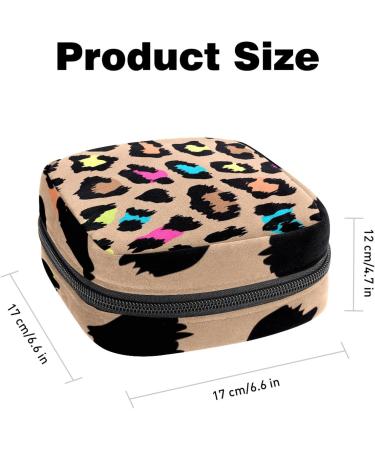 Colorful Leopard Print Sanitary Napkin Storage Bag - Portable Period Kit Pouch for Menstrual Cup, Nursing Pad, Tampons - Feminine Product Holder - Color 8 - Buy Online on GoSupps.com