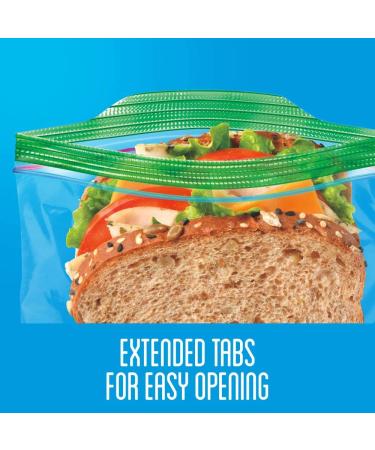 Ziploc Sandwich and Snack Bags for On the Go Freshness Grip 'n Seal Technology for Easier Grip Open and Close 40 Count - Buy Online on GoSupps.com