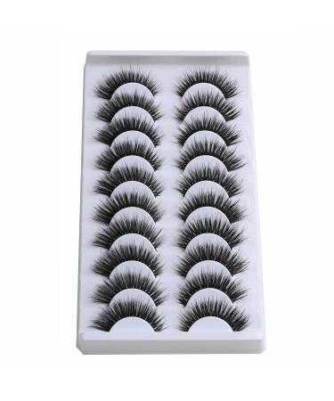 15mm Mink Cat Eye False Eyelashes - 8D Fluffy Wispy Faux Mink Strip Lashes | Natural Look 10 Pairs - Buy Online on GoSupps.com