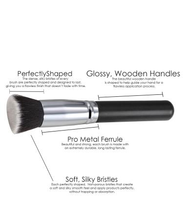 Trixes Flat Top Kabuki Makeup Brush - Premium Synthetic Blender for Concealer Powder Cream & Liquid - 1 Pack - Buy Online on GoSupps.com