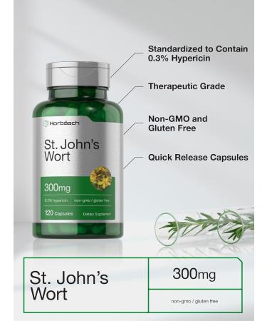 Horb ach St John's Wort Capsules 300mg | 120 Count | Non-GMO Gluten Free | Herbal Extract - Buy Online on GoSupps.com