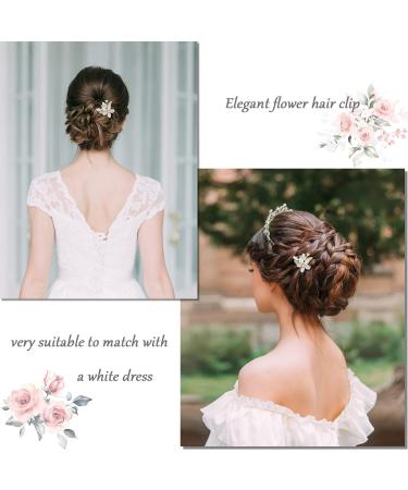 Elegant white flower hair clip for women decorative hair clips in the appearance of white magnolia flowers small hair accessories for prom and wedding - Buy Online on GoSupps.com