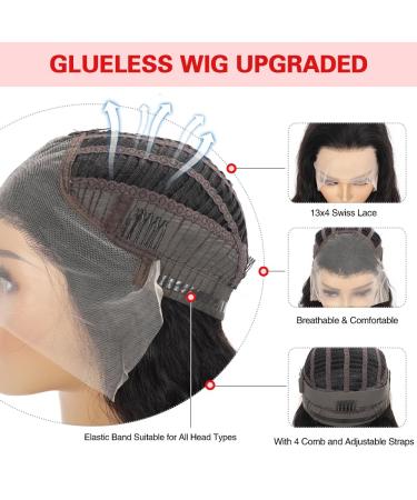 Glueless 13x4 Body Wave Lace Front Wig 24 Inch - Human Hair, Pre Plucked, HD Lace - Beginners Friendly, 180 Density - Buy Online on GoSupps.com