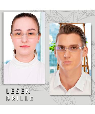Cojwis 4-Pack Frameless Reading Glasses for Men & Women | Anti-Blue Light TR90 Glasses | Lightweight & Comfortable 2.25x Magnification - Buy Online on GoSupps.com