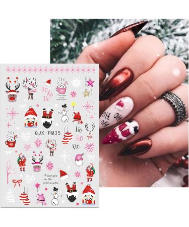 Christmas Nail Stickers 9 Sheets Self-Adhesive Nail Decal Snowman Snowflake Tree Nail Art Decoration Design Supplies - Buy Online on GoSupps.com