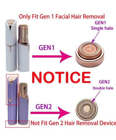 6 Pcs Replacement Heads for Women's Facial Hair Remover - Painless & Flawless Gen 1 Compatible 18K Rose Gold-Plated Blades - Includes Cleaning Brush - Buy Online on GoSupps.com