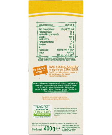 Bl dina Bl dine Croissance Breakfast Cereal for Babies Aged 12 Months (6 x 400 g) - Buy Online on GoSupps.com