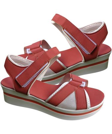 Juzinqu Women Sandals - Thick Sole Flat Hiking Sandals with Adjustable Straps for Beach & Shopping - Pink 36 EU - Buy Online on GoSupps.com