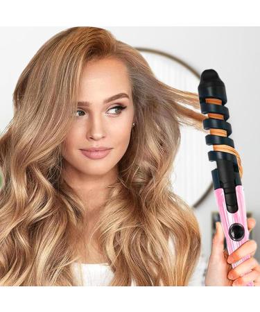 Hair Curling Wand Portable Hair Curler Hair Straightener and Curler 2 in 1 Portable Automatic Hair Curler Wand for Long Short Hair Pink US - Buy Online on GoSupps.com