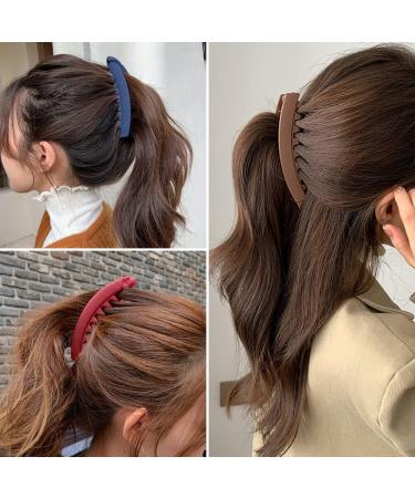 12.7 cm Slipproof Banana Hair Clip for Girls & Women Stylish Ponytail Holder & Grip in 7 Colors - Buy Online on GoSupps.com