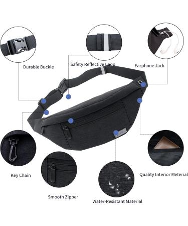 Big Crossbody Belly Pocket Belt Bag - Waterproof Hip Bag for Men & Women | Large Cell Phone & Money Belts for Camping Hiking & Fitness - Buy Online on GoSupps.com