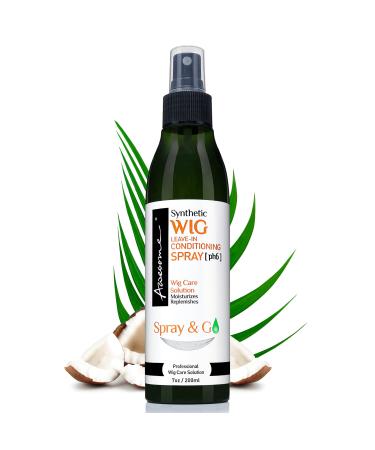 Awesome Synthetic Wig Leave-in Conditioner Spray  pH6  Professional Wig Care Solution  Detangle Spray  Moisturizes & Replenishes Synthetic Wigs  Easy Combing  Contains Coconut Oil  7 fl oz 7 Fl Oz (Pack of 1)