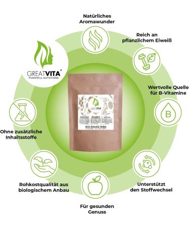 Lot de 3 bo tes de 800 g pour aliments crus de cacao - Id al comme garniture produit naturel sans additifs du P rou / GreatVita - Buy Online on GoSupps.com