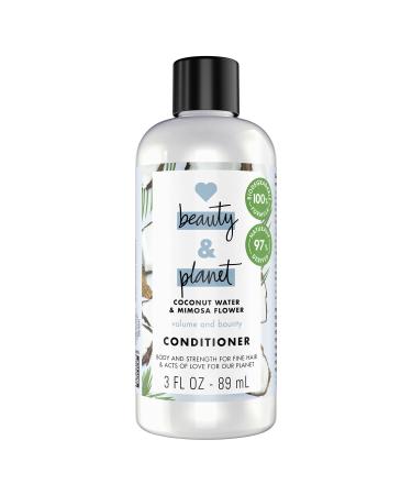 Love Beauty and Planet Volume and Bounty Conditioner For Thin and Fine Hair Care Coconut Water & Mimosa Volumizing Conditioner 0% Silicones Parabens and Dyes 3 oz Pack of 12