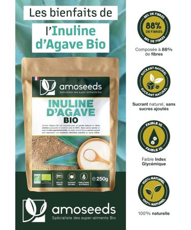 Organic Agave Inulin 250G | Prebiotic 90% Fiber Blood Glucose | Superior Quality - Buy Online on GoSupps.com