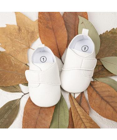 Sonsage Infant Baby Oxford Shoes | PU Leather Lace-Up Anti-Slip Trainers for Boys and Girls | Soft Rubber Sole | Toddler First Walking Sneakers 12-18 Months | C White - Buy Online on GoSupps.com
