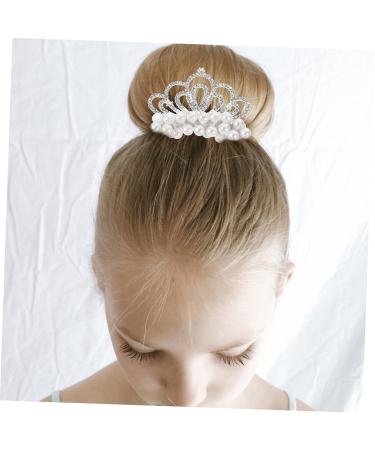 hair accessories elastic hair tie pearl hair scrunchies pearl crown hair scrunchies pearl hair tie with crown pearl beaded hair tie crown hair tie child alloy plastic rubber band - Buy Online on GoSupps.com