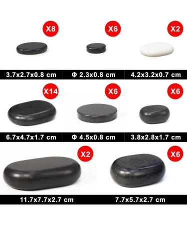 Master Massage Hot Stone Basalt Set 50 Natural Stones in Decorative Bamboo Box | Spa & Relaxation Essentials - Buy Online on GoSupps.com