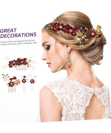 Ipetboom Bridal Comb 4 Sets Bridal Headwear Pearl Headpiece Wedding Hair Clips Bridal Headpiece Rhinestone Hair Clips Pearl Wedding Hair Accessories Blue Tiara The Flowers Hair Piece Bride - Buy Online on GoSupps.com