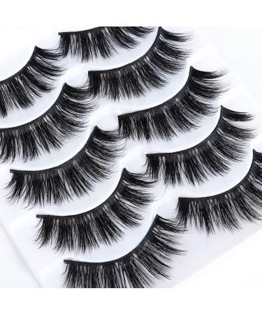 Lucoss Faux Mink Lashes - 5 Pairs Fluffy 3D Eyelashes Long Dramatic & Reusable Faux Mink Lashes for Thick Volume (A5) - International Shipping Available - Buy Online on GoSupps.com