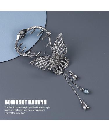 Butterfly Hair Clips for Women Bow Light Luxury Premium Feeling Hairpin Black Bow Hair Pin Sparkling Crystal Stone Braided Hair Clips Tassel Ponytail Buckle Hair Clip for ladies and Girls - Buy Online on GoSupps.com