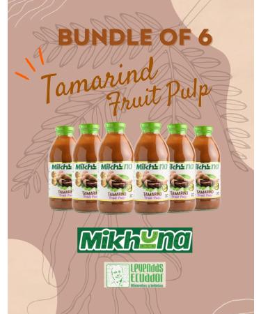 Mikhuna Tamarind Fruit Pulp Pack of 6-475ml per Unit for Juice Smoothies Desserts Ice Cream Cocktails Sauces - Buy Online on GoSupps.com