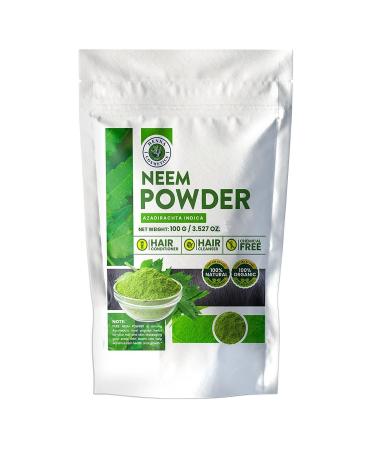 Neem Powder (Azadirachta Indica) | 100 Grams (3.53 Oz.) | 100% Organic Supplement For Hair and Skin | Henna Cosmetics