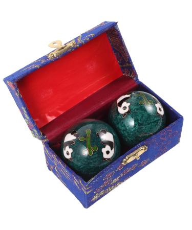 Healvian 2 pieces Baoding balls Chinese health exercises Massage balls with gift box Hand exercise balls Hand roll balls for stress relief