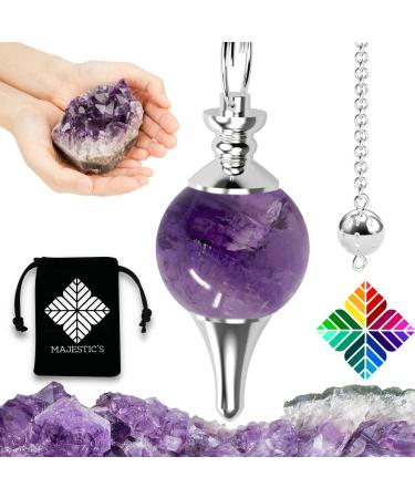 Radiesthesia pendulum made of amethyst | Oracle esoteric pendulum made of natural amethyst stone (14 GR) - Buy Online on GoSupps.com