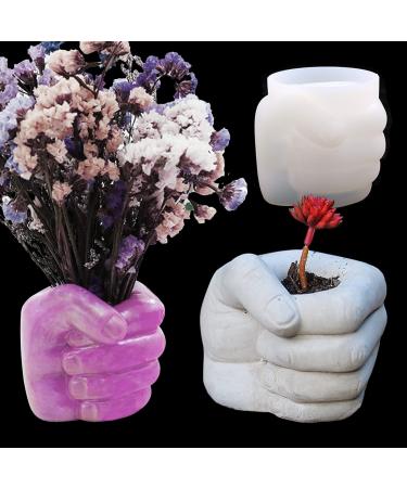 Fist Shape Silicone Mold for Concrete Flower Pots  Creative Jewelry Pen Holder Container Mold for Resin Casting Plaster Clay  Homemade Succulent Plant Pot Craft Home Decor