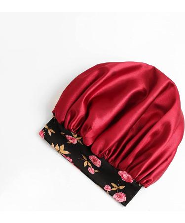 JINHU Silk Bonnet Satin Sleep Cap 3 Pcs - Wide Elastic Band for Night Sleep - Hair Loss - Curly Long Hair - Black Women - Buy Online on GoSupps.com