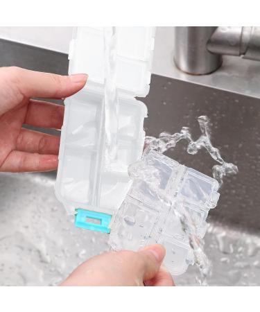 Zuihug Travel Pill Organizer - 10 Compartment Portable Pill Box Compact Wallet Holder Ideal for Storage - White - Buy Online on GoSupps.com