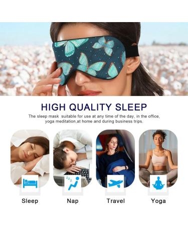 Haskirky Light Blocking Eye Mask for Adults - Adjustable, Breathable, Perfect for Travel, Yoga, and Deep Sleep - Cute Butterfly Design - Buy Online on GoSupps.com