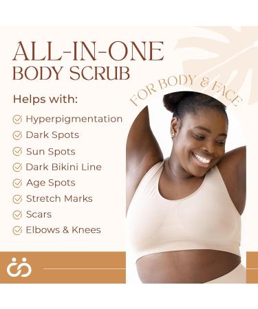 Exfoliating Body Scrub and Face Scrub Dark Spot Remover for Scars and Stretch Marks Helps Avoid Ingrown Hair Hyperpigmentation 12 oz - For Sensitive Skin Kojic Turmeric Sugar Scrub 12 oz - Buy Online on GoSupps.com