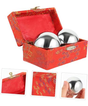 Baoding Iron Balls - Handcrafted Cotton Massage Toys for Finger Protection | Set of 1 | 5x5x5cm Silver - Buy Online on GoSupps.com