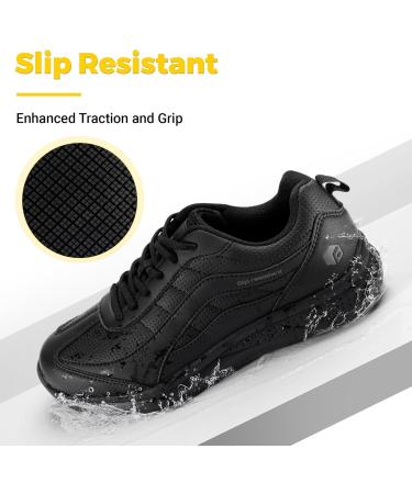 Fitville Men's Wide Non-Slip Waterproof Work & Cooking Shoes - Lightweight Safety Footwear - EU Size 44 - Far Black - Buy Online on GoSupps.com