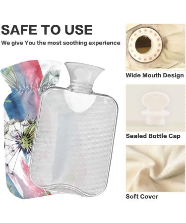 NAANLE Hot Water Bottle with Watercolor Flower Cover - 2L Large Heat & Cold Therapy for Menstrual Cramps Pain Relief Hand & Feet Comfort - Buy Online on GoSupps.com