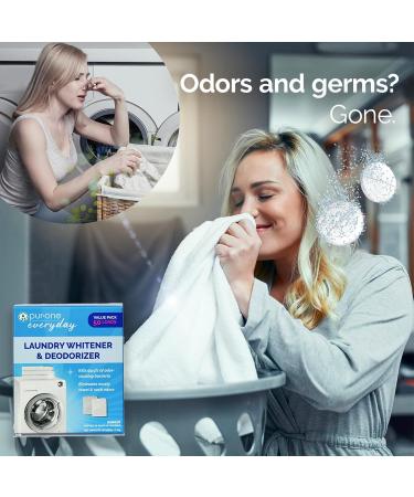 Laundry Whitener & Deodorizer Tablets - Bleach-Free Stain Remover & Sanitizer for Brighter Whites & Fresher Clothes - 50 Tablets - International Shipping Available - Buy Online on GoSupps.com