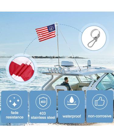 Affordura US Yacht Ensign Boat Flag 12x18 inch with 4 Clips and Brass Grommets - Buy Online on GoSupps.com