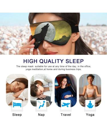 Unisex Howling Wolf Full Moon Sleep Eye Mask - Comfortable Night Shade Cover - Buy Online on GoSupps.com