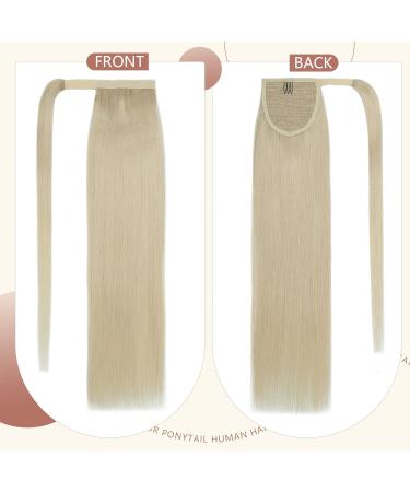 Elailite Real Hair Ponytail Extension #60 Platinum Blonde - 40cm 80g Smooth Natural Hair Braid - Buy Online on GoSupps.com