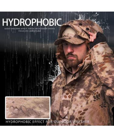 HANWILD Men's Tactical Military Jacket - Fleece Lined Winter Coat with Hood for Outdoor Hiking - Cp Camouflage, Large - Buy Online on GoSupps.com